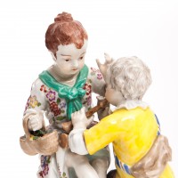 Para zakochanych, figurka porcelanowa, sygnowana, POTSCHAPPEL, Saksonia