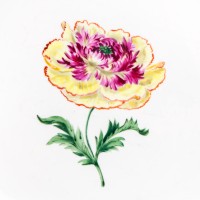 Talerz porcelanowy XXL z dekoracją kwiatową