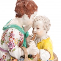 Para zakochanych, figurka porcelanowa, sygnowana, POTSCHAPPEL, Saksonia