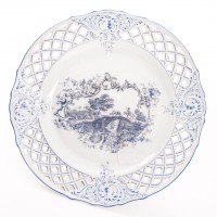 Porcelanowa patera z pejzażem, Anglia (?), XIX w.