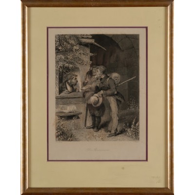 Scena rodzajowa, Albert Henry Payne. Akwaforta Anglia, ok. 1870 r.