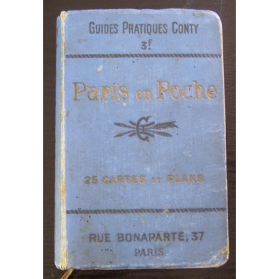 Przewodnik po Paryżu pt. Paris en poche. Wersja kieszonkowa w pięknej oprawie ze złoconymi i tłoczonymi literami. Ok. 1910 r.