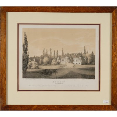 Pałac w Mołodowie, Napoleon Orda. Litografia. U dołu przedstawienia podpis: ”rys. z natury Napoleon Orda”. Lata 1875 – 1877.